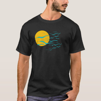 Vögel und Sun Aktives klassisches Geschenk T-Shirt
