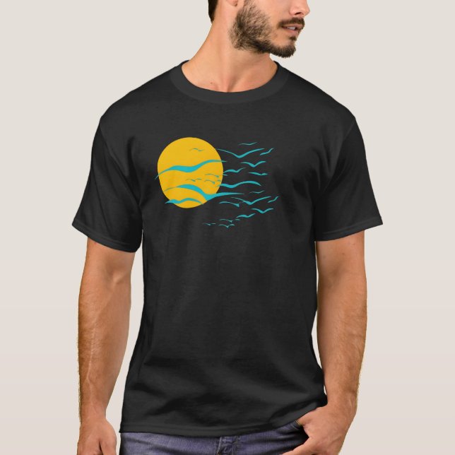 Vögel und Sun Aktives klassisches Geschenk T-Shirt (Vorderseite)