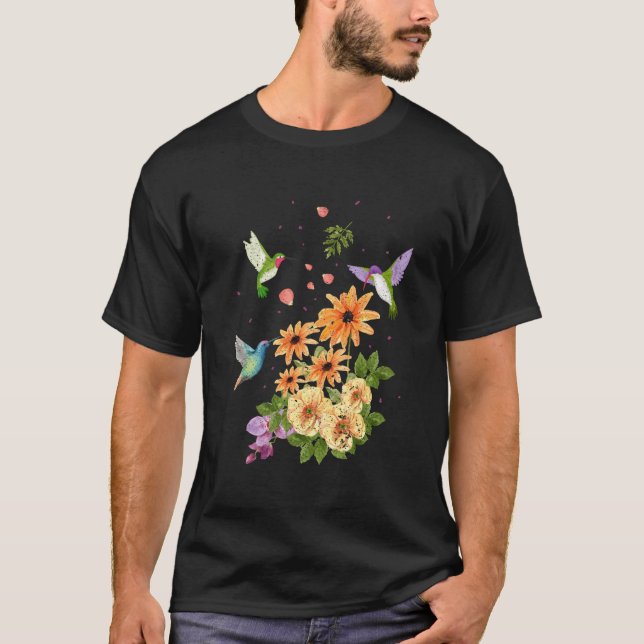 Vögel und Vögel der Blume Y T-Shirt (Vorderseite)