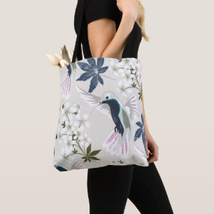Vögel und weiße Blume. Tasche