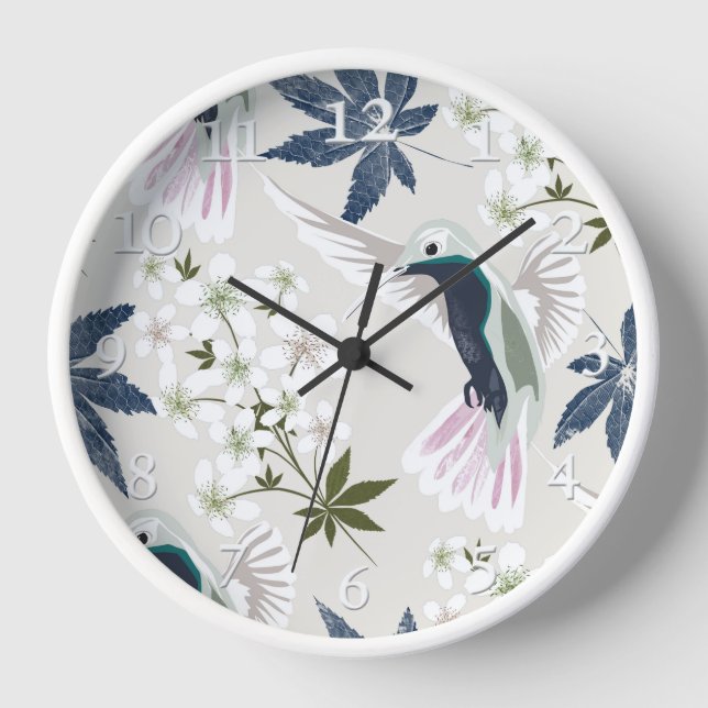 Vögel und weiße Blume. Uhr (Vorderseite)