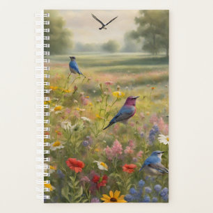 Vögel und Wildblumen im Land Planer