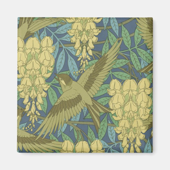 Vögel und Wisteria Magnet (Vorne)