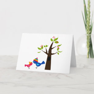 Vogel-Vogel-Mama-Kinderstammbaum-niedliches Karte