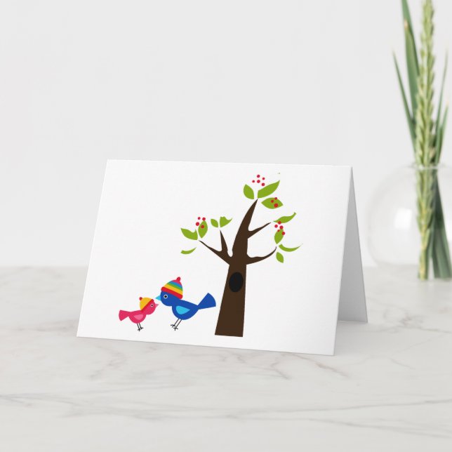 Vogel-Vogel-Mama-Kinderstammbaum-niedliches Karte (Vorderseite)