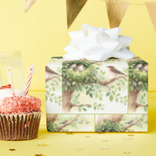 Vögel von Kleinkindern in Nest Geschenkpapier