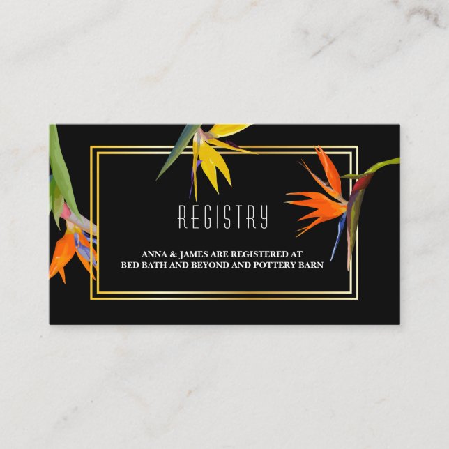 Vögel von Paradies florale Hochzeitskarten Begleitkarte (Vorderseite)
