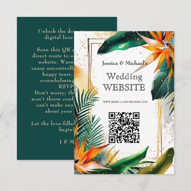 Vögel von Paradise Bliss Website-Karte Begleitkarte (Vorne/Hinten)