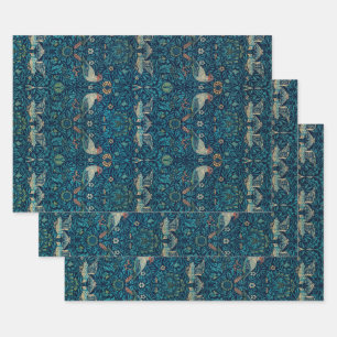 Vogel von William Morris, Vintage-Garten-Textilkun Geschenkpapier Set
