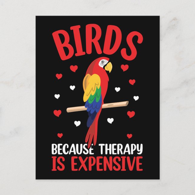 Vögel, weil Therapie ist teurer Sonnenpapagei Postkarte (Vorderseite)