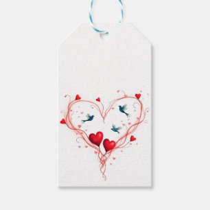 Vögel zum Valentinstag Geschenkanhänger