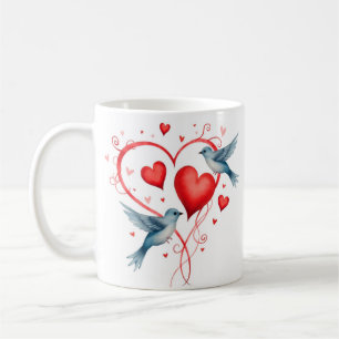 Vögel zum Valentinstag Kaffeetasse