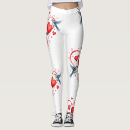 Vögel zum Valentinstag Leggings
