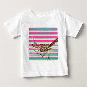 Vogel Zweig Tiere Natur farbenfrohes Muster Kunst Baby T-shirt