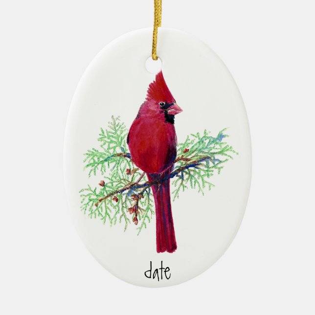 Vogelart des benutzerdefinierten Kardinals Keramikornament (Vorne)