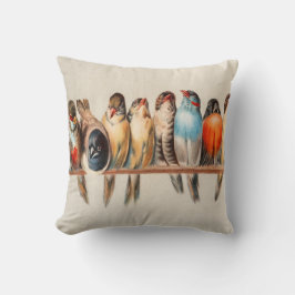 Vogelart und Taube Kissen