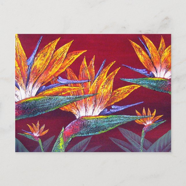 Vogelarten der tropischen Blume des Paradieses - m Postkarte (Vorderseite)