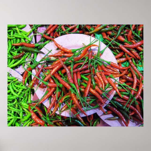 Vogelaugen-Chili-Paprikaschoten Poster (Vorne)