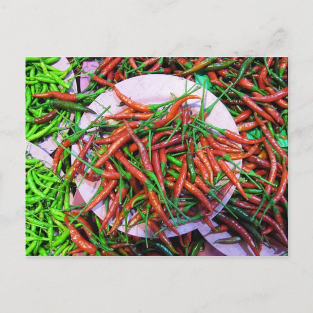 Vogelaugen-Chili-Paprikaschoten Postkarte (Vorderseite)