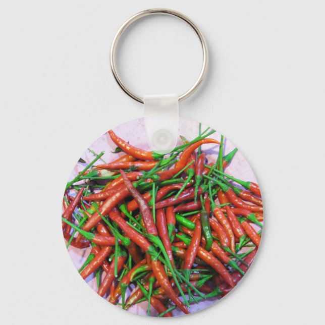 Vogelaugen-Chili-Paprikaschoten Schlüsselanhänger (Vorderseite)