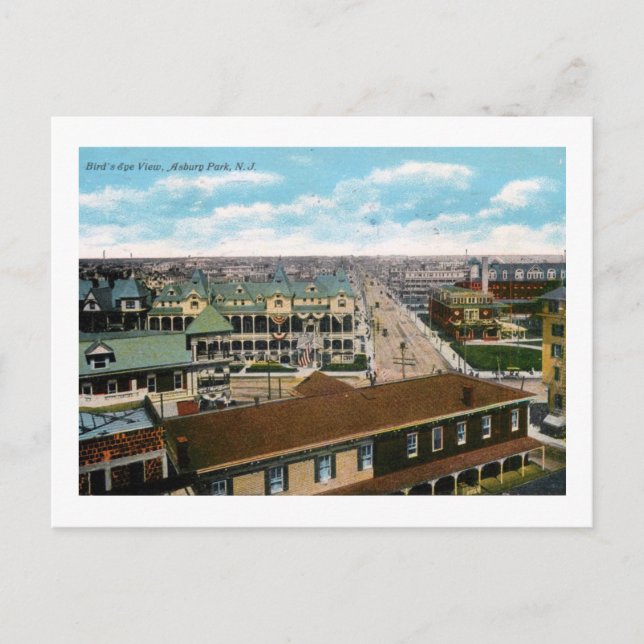 Vogelaugenblick, Asbury Park, New Jersey Vintag Postkarte (Vorderseite)