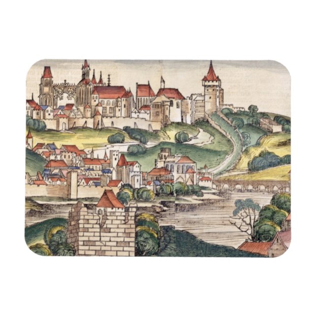 Vogelaugenblick in Prag aus der Nürnberger Chronik Magnet (Horizontal)
