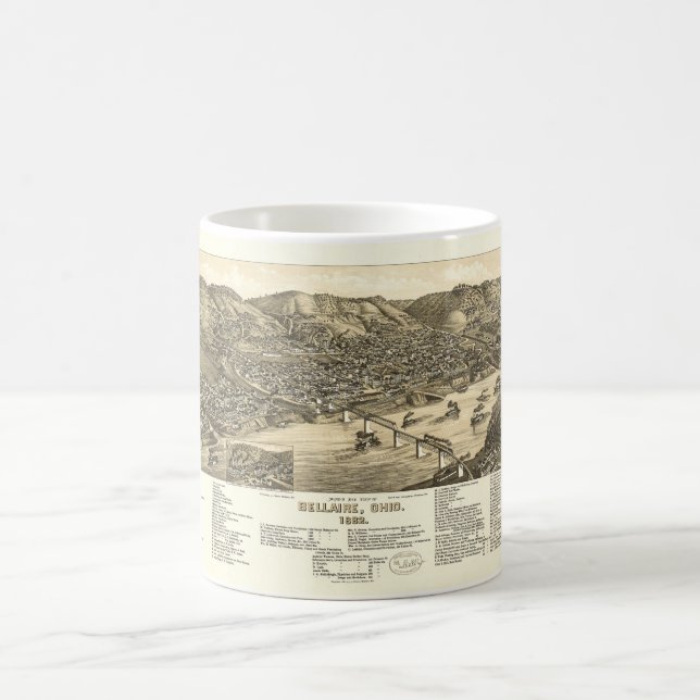 Vogelaugensicht von Bellaire, Ohio (1882) Kaffeetasse (Mittel)