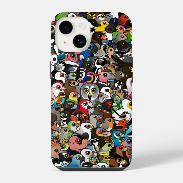 Vogelbare Menge iPhone 14 Hülle (Rückseite)