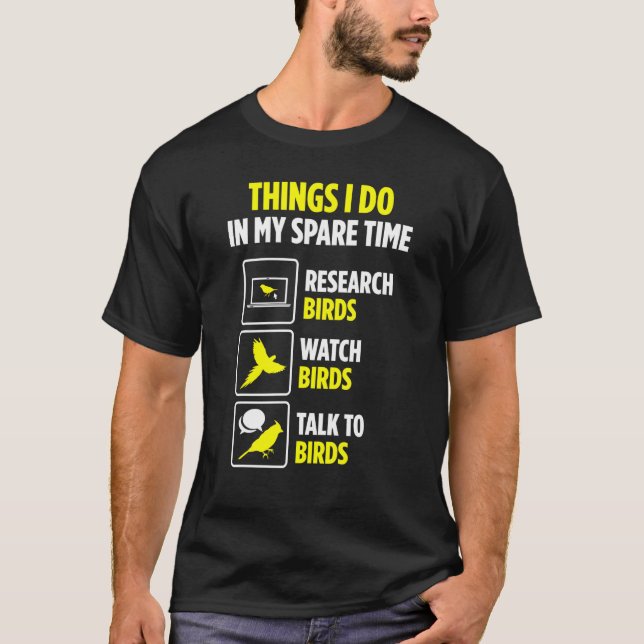Vogelbeobachter Besitzer der Heimtiere Zeitüberwac T-Shirt (Vorderseite)