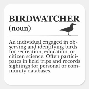 Vogelbeobachter Definition Beobachtung Identifizie Quadratischer Aufkleber