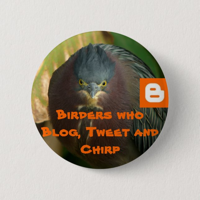 Vogelbeobachter, die Blog, tweeten und zwitschern Button (Vorderseite)