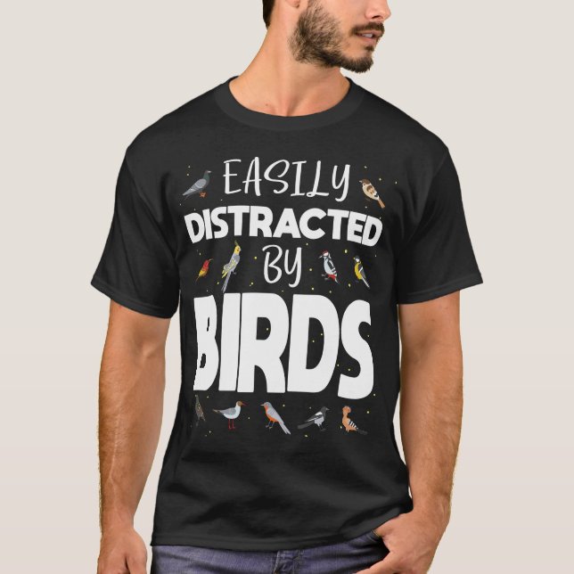 Vogelbeobachter: Gewitterte Vogelbeobachtung T-Shirt (Vorderseite)