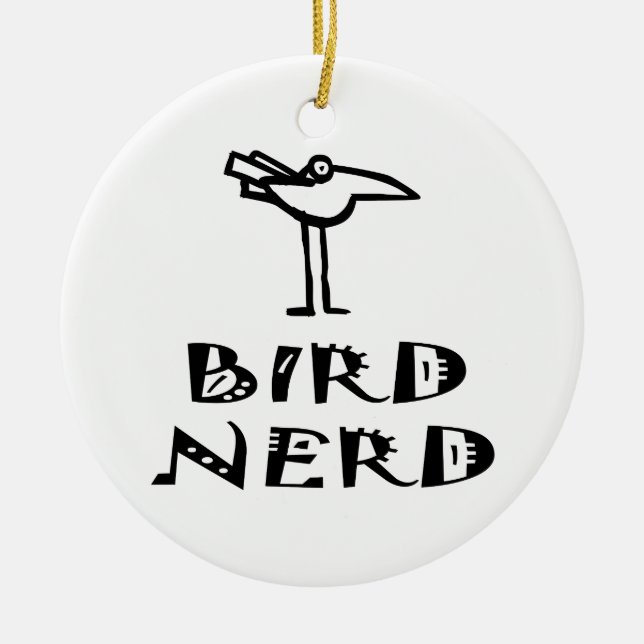 Vogelbeobachter Keramikornament (Vorne)