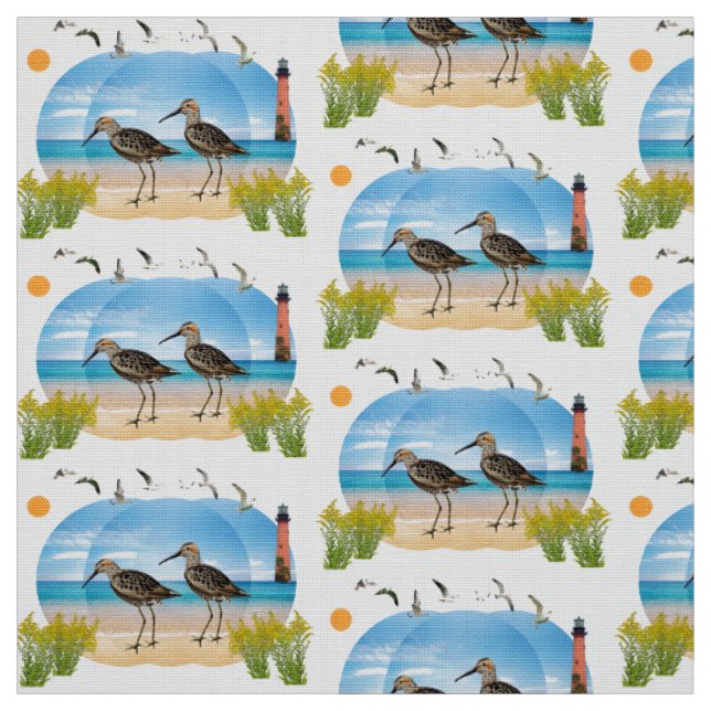 Vogelbeobachter-Sand-Pfeifer Stoff (Muster)