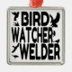 Vogelbeobachter-Schweißer Silbernes Ornament (Vorne)