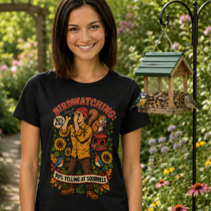 Vogelbeobachtung 10% Vögel 90% Eichhörnchen Lustig T-Shirt