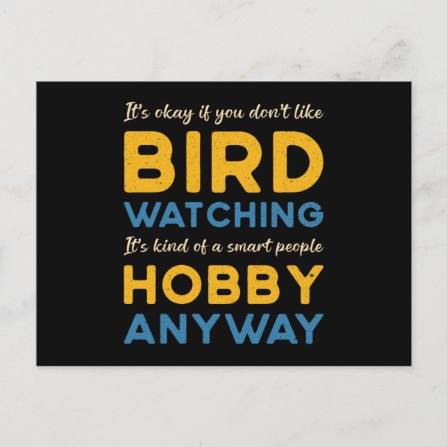Vogelbeobachtung Bird beobachtet Hobby-Watcher Postkarte (Vorderseite)