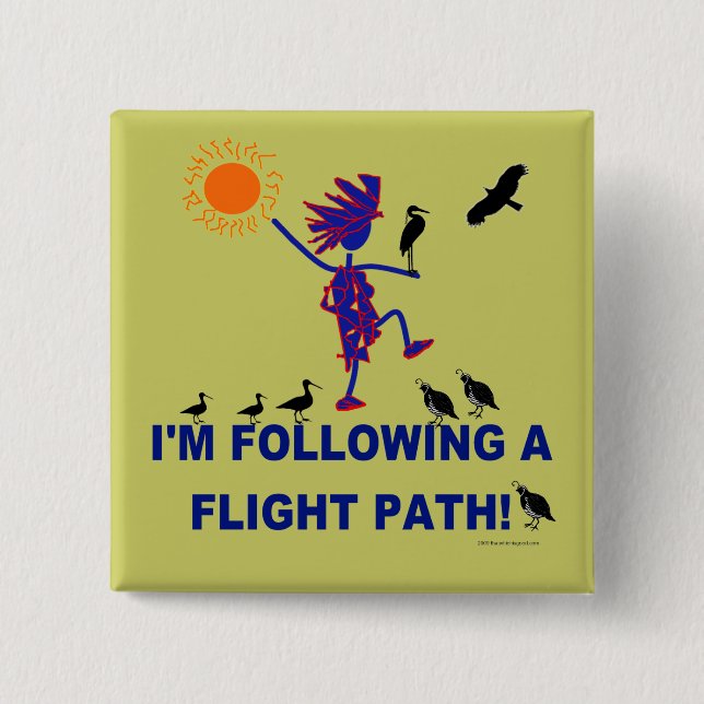 Vogelbeobachtung-Flugweg Button (Vorderseite)