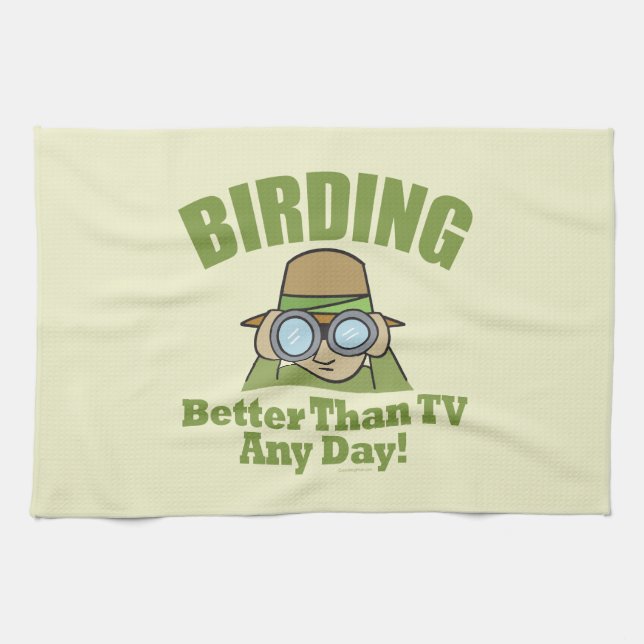 Vogelbeobachtung Geschirrtuch (Horizontal)