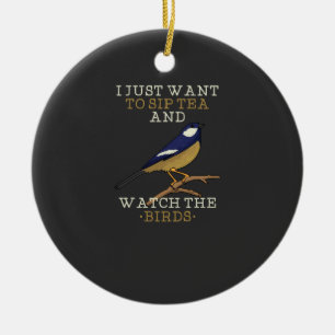 Vogelbeobachtung Keramik Ornament