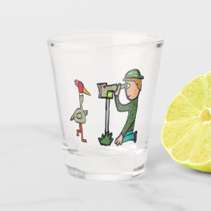 Vogelbeobachtung Schnapsglas