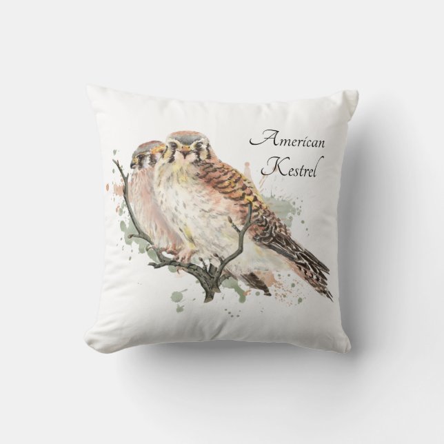 Vogelbeobachtung Wasserfarben Kissen (Vorderseite)
