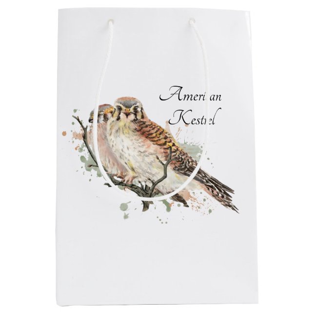 Vogelbeobachtung Wasserfarben Mittlere Geschenktüte (Vorderseite)