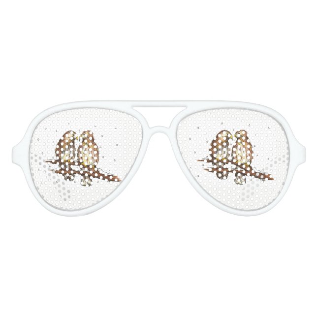 Vogelbeobachtung Winter Love Birds Weihnachtsschne Partybrille (Vorderseite)