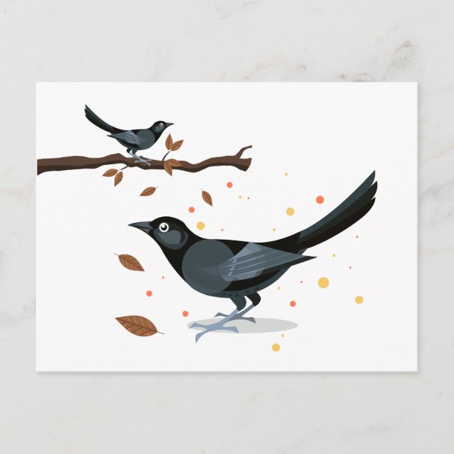 Vogelbild - Farben im Herbst Postkarte (Vorderseite)