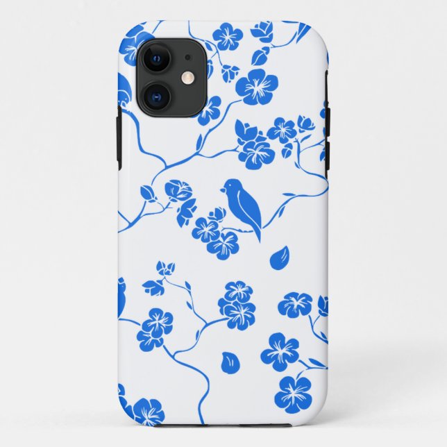 Vogelbilder, nahtlose Muster, Blume Case-Mate iPhone Hülle (Rückseite)