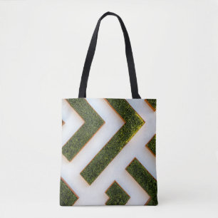 Vogelblick auf den Labyrinth-Garten Tasche