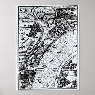 Vogelblick auf die Themse Poster