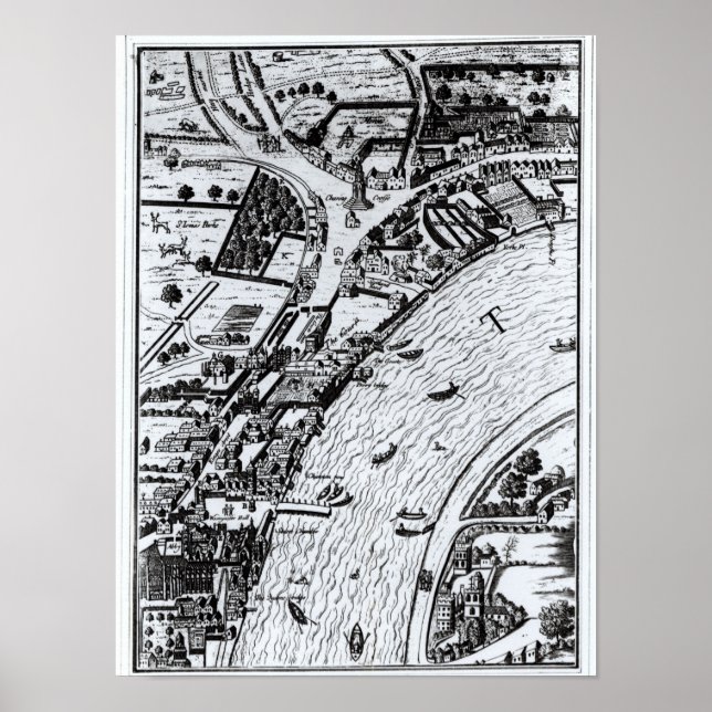 Vogelblick auf die Themse Poster (Vorne)