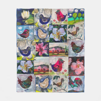 Vogeldecke und Blume Fleecedecke